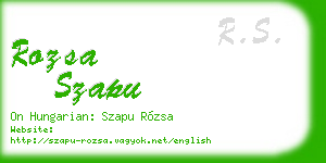 rozsa szapu business card