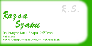 rozsa szapu business card